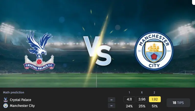 فوتبال کریستال پالاس مقابل منچسترسیتی