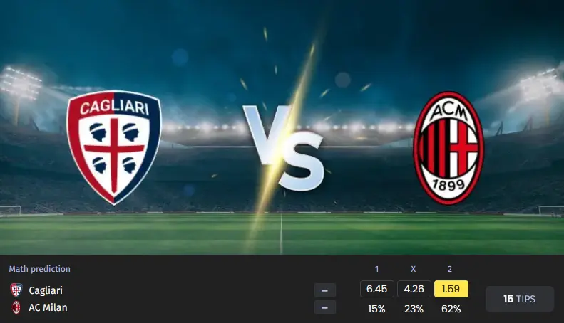 پیش بینی کالیاری مقابل میلان