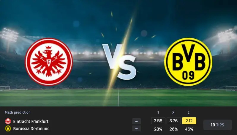 پیش بینی بازی فرانکفورت مقابل دورتموند